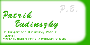 patrik budinszky business card